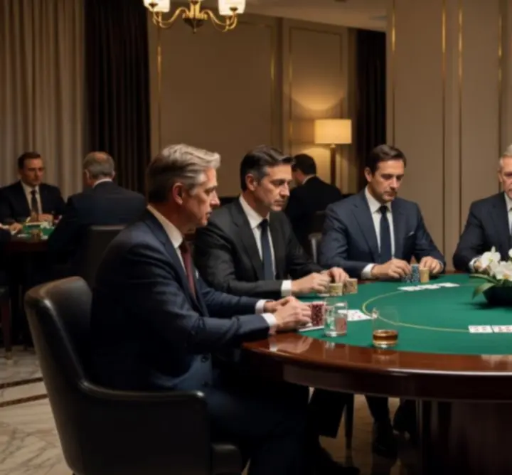 Ambiance élégante autour d'une table de poker