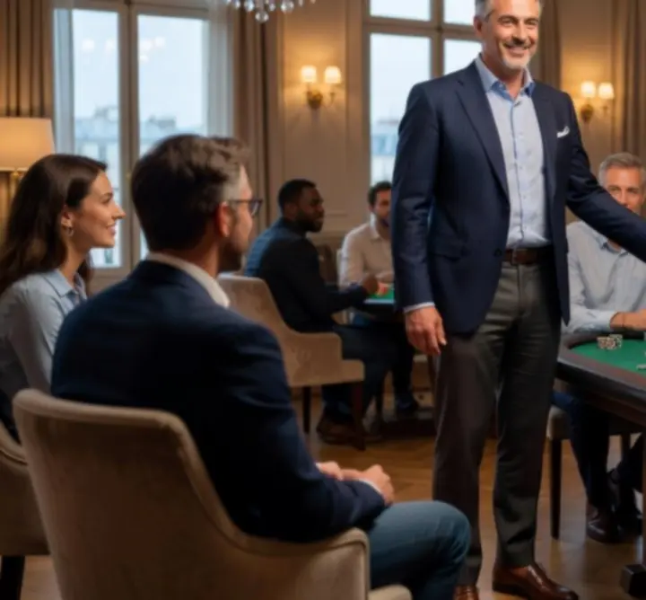 Animateur professionnel lors d'un événement poker en France