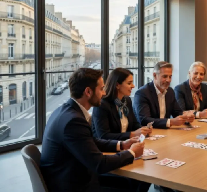 Animation poker et jeux d'équipe lors d'un team-building d'entreprise