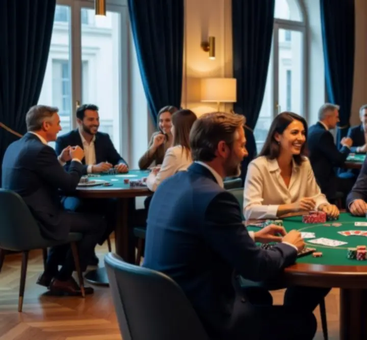 Table de poker lors d’un événement organisé en France