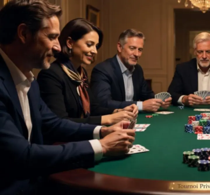 Tournoi de poker animé lors d’un événement social